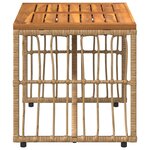 vidaXL Table de jardin Naturel 80 x 40 x 40 cm Acier et Rattan Poly