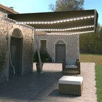 Vidaxl auvent manuel rétractable avec led 600x350 cm anthracite
