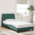 vidaXL Cadre de lit sans matelas vert foncé 100x200 cm velours