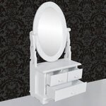 vidaXL Coiffeuse avec miroir pivotant ovale MDF
