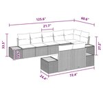 vidaXL Ensemble de canapé de jardin avec coussin 8 Pièces Noir Poly rotin