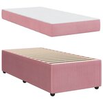 vidaXL Cadre de lit avec matelas Rose 90 x 200 cm tissu