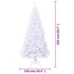 vidaXL Arbre de Noël artificiel avec branches épaisses blanc 210cm PVC