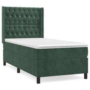vidaXL Sommier à lattes de lit et matelas Vert foncé 80x200 cm Velours