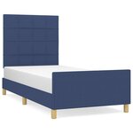 vidaXL Cadre de lit sans matelas bleu 90x200 cm tissu