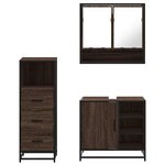 vidaXL Ensemble de meubles de salle de bain 3 Pièces Chêne marron