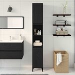 vidaXL Cabinet de salle de bain avec porte Chêne noir 30 x 30 x 190 cm