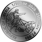 Monnaie HADES 1/500 Oz Platine 25$ Liberia 2026 (PRÉCOMMANDE)