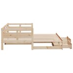 vidaXL Lit de jour avec gigogne et tiroirs sans matelas 90x200 cm