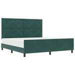 vidaXL Lit à ressorts avec tête de lit Vert foncé 180 x 200 cm Velours