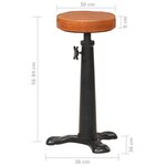vidaXL Tabourets de bar lot de 2 marron cuir véritable et fonte