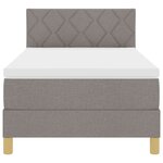 vidaXL Lit avec sommier et matelas taupe 90x200 cm en tissu