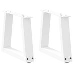 vidaXL Pieds de table basse en forme de V  2 pièces  blanc  40 x (30-31 3) cm  acier