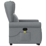 vidaXL Fauteuil de massage inclinable Gris clair Tissu
