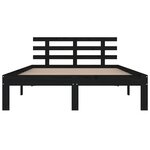 vidaXL Cadre de lit Noir Bois massif 200x200 cm