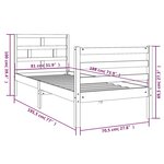 vidaXL Cadre de lit 75x190 cm Petit simple Bois massif