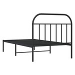 vidaXL Cadre de lit métal sans matelas avec tête de lit noir 100x200cm