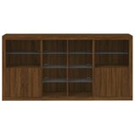 vidaXL Buffet avec lumières LED chêne marron 202x37x100 cm