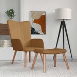 vidaXL Chaise de relaxation avec repose-pied Marron Velours