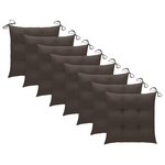 vidaXL Chaises de jardin empilables avec coussins lot de 8 Teck solide