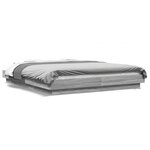 vidaXL Cadre de lit avec lumières LED sonoma gris 160x200 cm