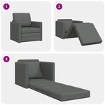 vidaXL Sofa lit 2-en-1 gris foncé 74x77x81 cm tissu