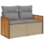 vidaXL Salon de jardin avec coussins 8 Pièces beige résine tressée