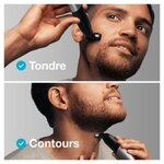 Braun series rasoir électrique et tondeuse hybride homme  pour visage+corps  lame durable et pochette de voyage noir