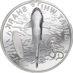 Pièce de monnaie 5 Dollars Palaos Grand requin blanc 2021 – Argent BE