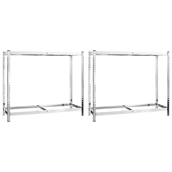 vidaXL Porte-pneus à 2 niveaux 2 Pièces Argenté 110x40x110 cm Acier