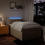 vidaXL Sommier à lattes de lit avec matelas Crème 120x200 cm Tissu