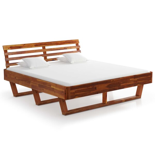 vidaXL Cadre de lit Bois d'acacia massif 180 x 200 cm