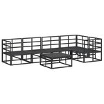 vidaXL Ensemble de canapé de jardin 6 Pièces Noir 70 x 70 x 32 cm