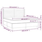 vidaXL Sommier à lattes de lit matelas et LED Taupe 160x200 cm Tissu