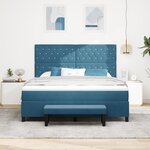 vidaXL Lit Box Spring avec Matelas & Banc Bleu Foncé 180x200 cm Velours