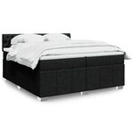 vidaXL Sommier à lattes de lit avec matelas Noir 200x200 cm Tissu