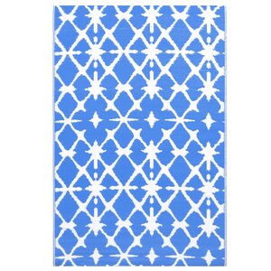 vidaXL Tapis d'extérieur ARAKIL bleu et blanc 160x230 cm PP