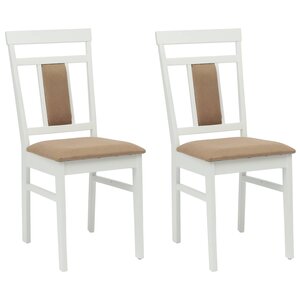 vidaXL Chaise de salle à manger 2 pc Bois de Caoutchouc Massif
