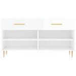 vidaXL Banc à chaussures blanc brillant 102x35x55 cm bois d'ingénierie