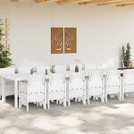 vidaXL Ensemble de salle à manger pour jardin 13 Pièces Blanc Rattan Polt