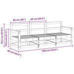 vidaXL Unité de canapé sectionnel 3 Pièce Brun Ciré Pin massif