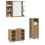 vidaXL Ensemble de meubles salle de bain 3 Pièces bois d'ingénierie