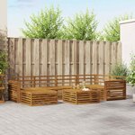 vidaXL Ensemble de canapés d'extérieur 7 Pièces Naturel