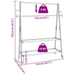 vidaXL Porte-vêtements et étagères roulettes 132x45 5x155 5cm bambou