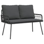 vidaXL Banc de jardin avec coussin Gris 114 x 64 x 78cm Métal