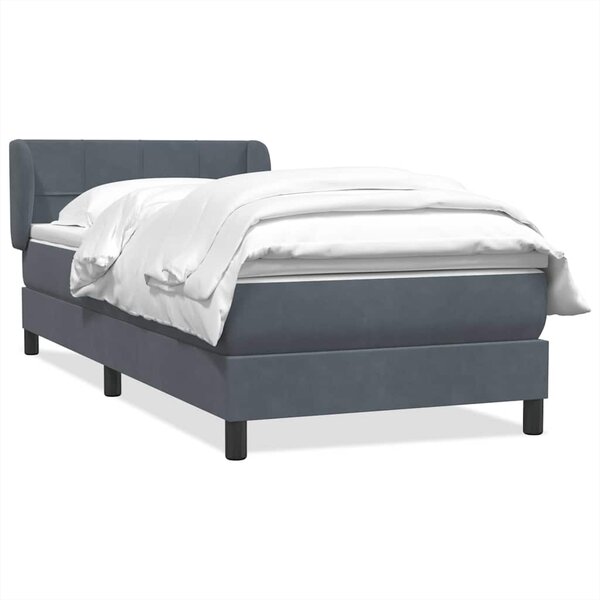 vidaXL Sommier à lattes de lit et matelas gris foncé 80x220 cm velours