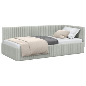 vidaXL Cadre de lit d'angle Gris clair 100 cm x 200 cm Velours