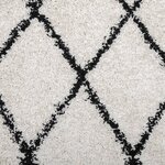 vidaXL Tapis shaggy à poils longs moderne crème et noir 200x200 cm
