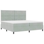 vidaXL Lit à ressorts avec matelas Gris clair 200 x 200 cm Velours