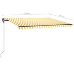vidaXL Auvent manuel rétractable avec LED 450x300 cm Jaune et blanc